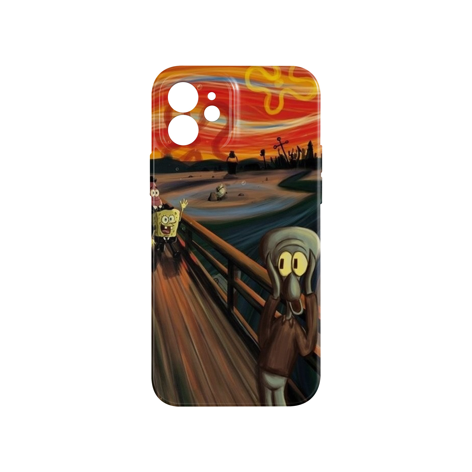 قاب نرم  تک لایه طرح باب اسفنجی مدل آیفون 12|  قاب نرم ضد خش