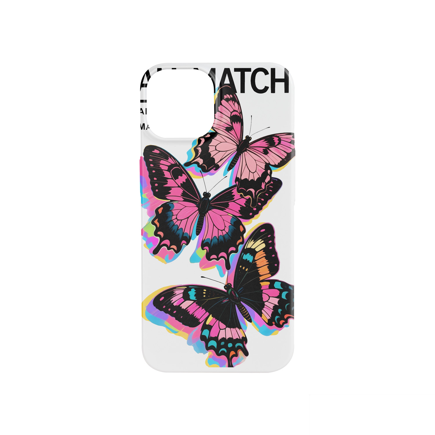 قاب مات تک لایه طرح پروانه مدل آیفون 13 | خرید قاب ضد خش و ضد لک