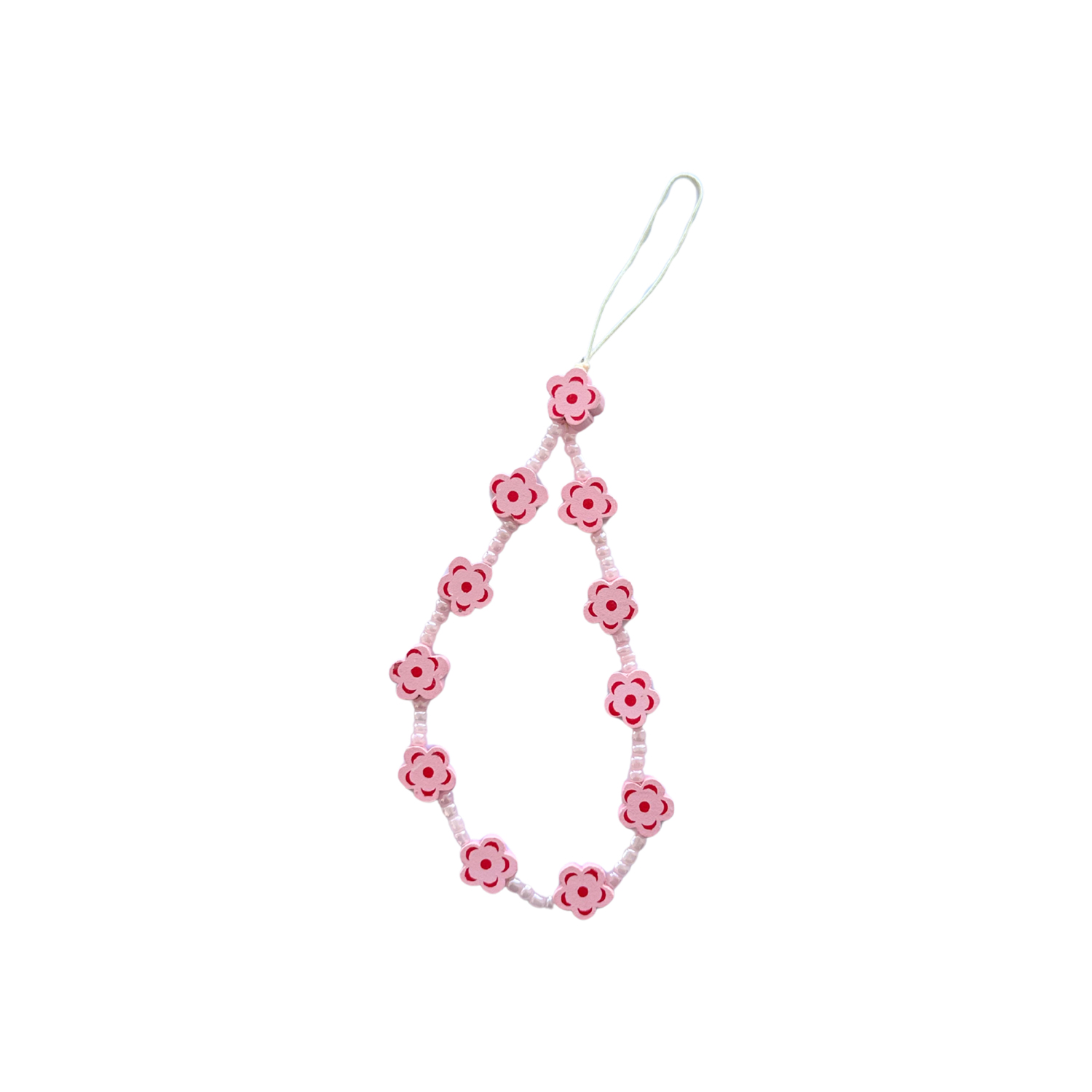 بند موبایل مدل گل صورتی| خرید بند و آویز تزئینی موبایل