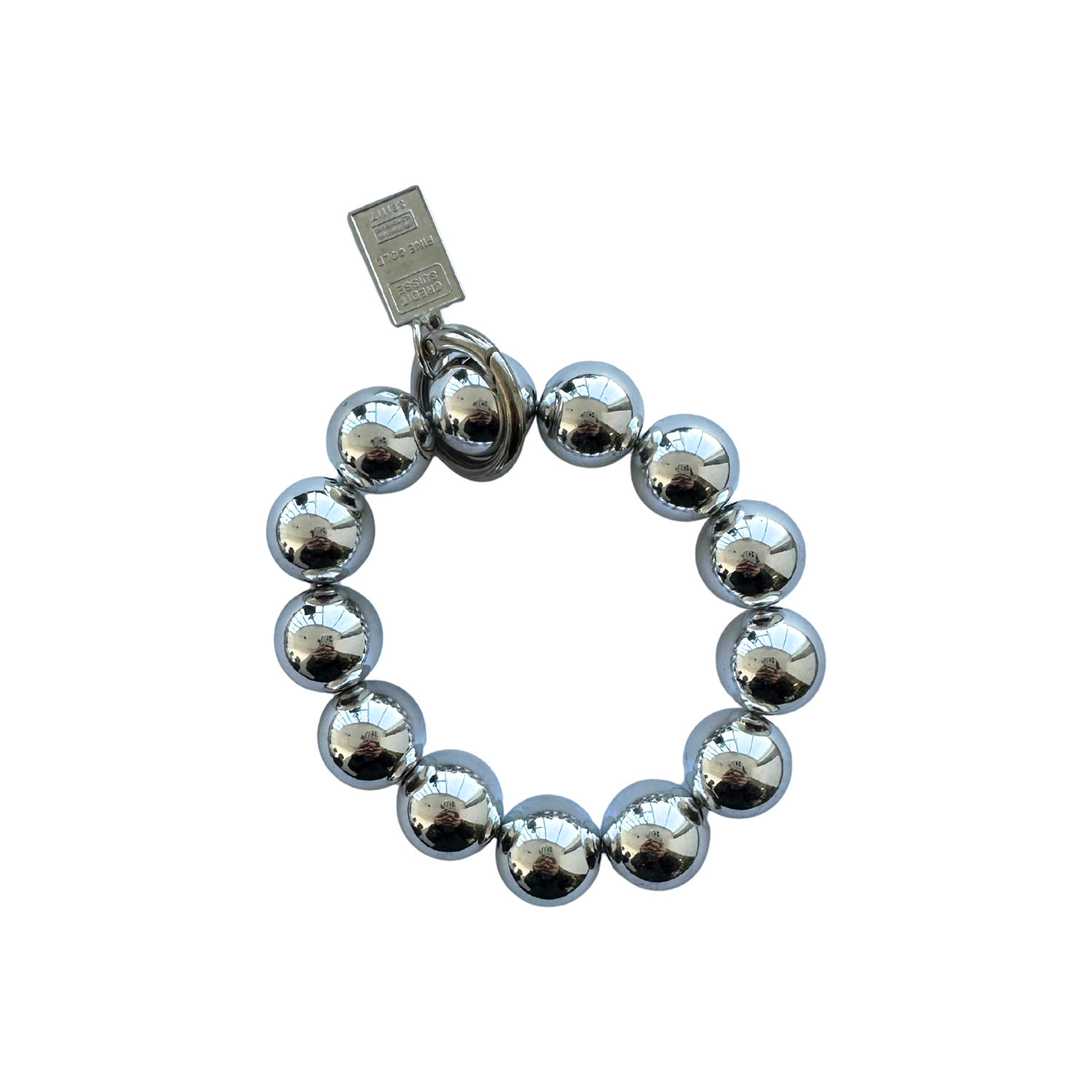 بند موبایل مدل گوی نقره ای | خرید بند و آویز تزئینی موبایل